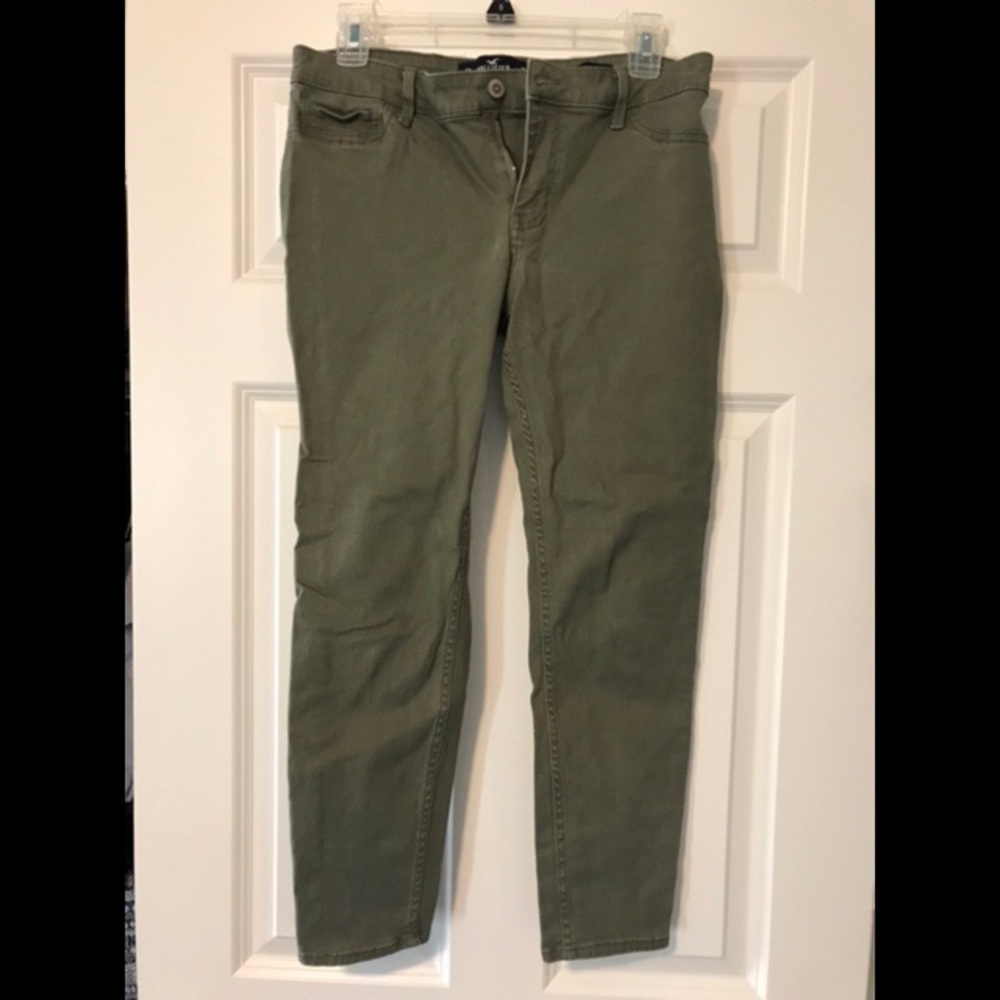 Low rise super skinny crop green pants